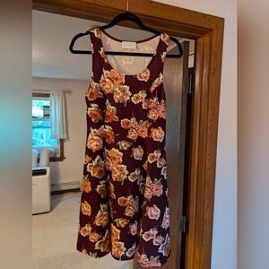 French Grey Floral Dress (Large)